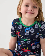 Monster Truck Madness Two-Piece Short Sleeve & Shorts Pajama Set