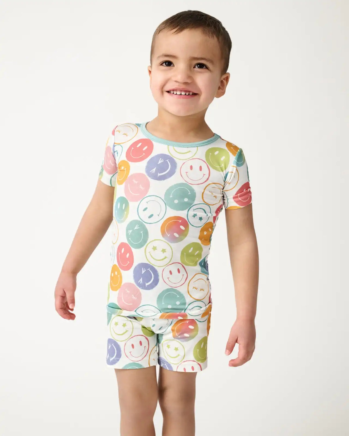 Positive Vibes Two-Piece Short Sleeve & Shorts Pajama Set