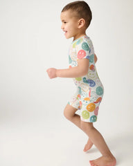 Positive Vibes Two-Piece Short Sleeve & Shorts Pajama Set