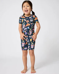 Movie Marathon Two-Piece Short Sleeve & Shorts Pajama Set