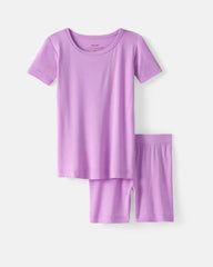 Soft Wisteria Two-Piece Short Sleeve & Shorts Pajama Set