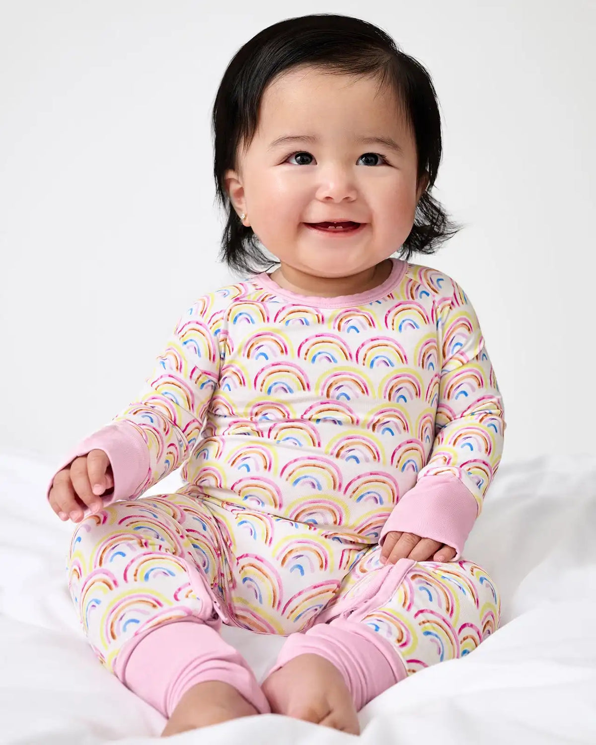 Pastel Rainbows Crescent Zippy