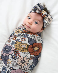Wildwood Floral Swaddle & Luxe Bow Headband Set