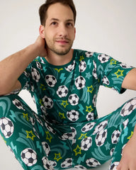 Soccer Stars Men's Short Sleeve Pajama Top