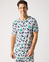 Disney Varsity Mickey Mouse Men's Short Sleeve Pajama Top