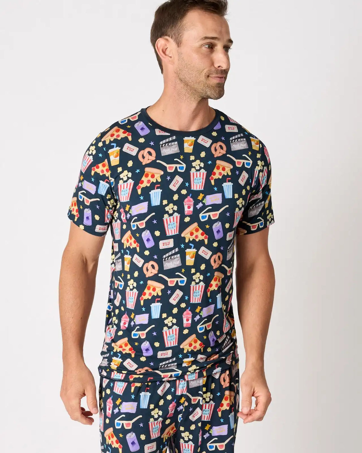 Movie Marathon Men's Short Sleeve Pajama Top