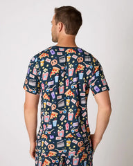 Movie Marathon Men's Short Sleeve Pajama Top
