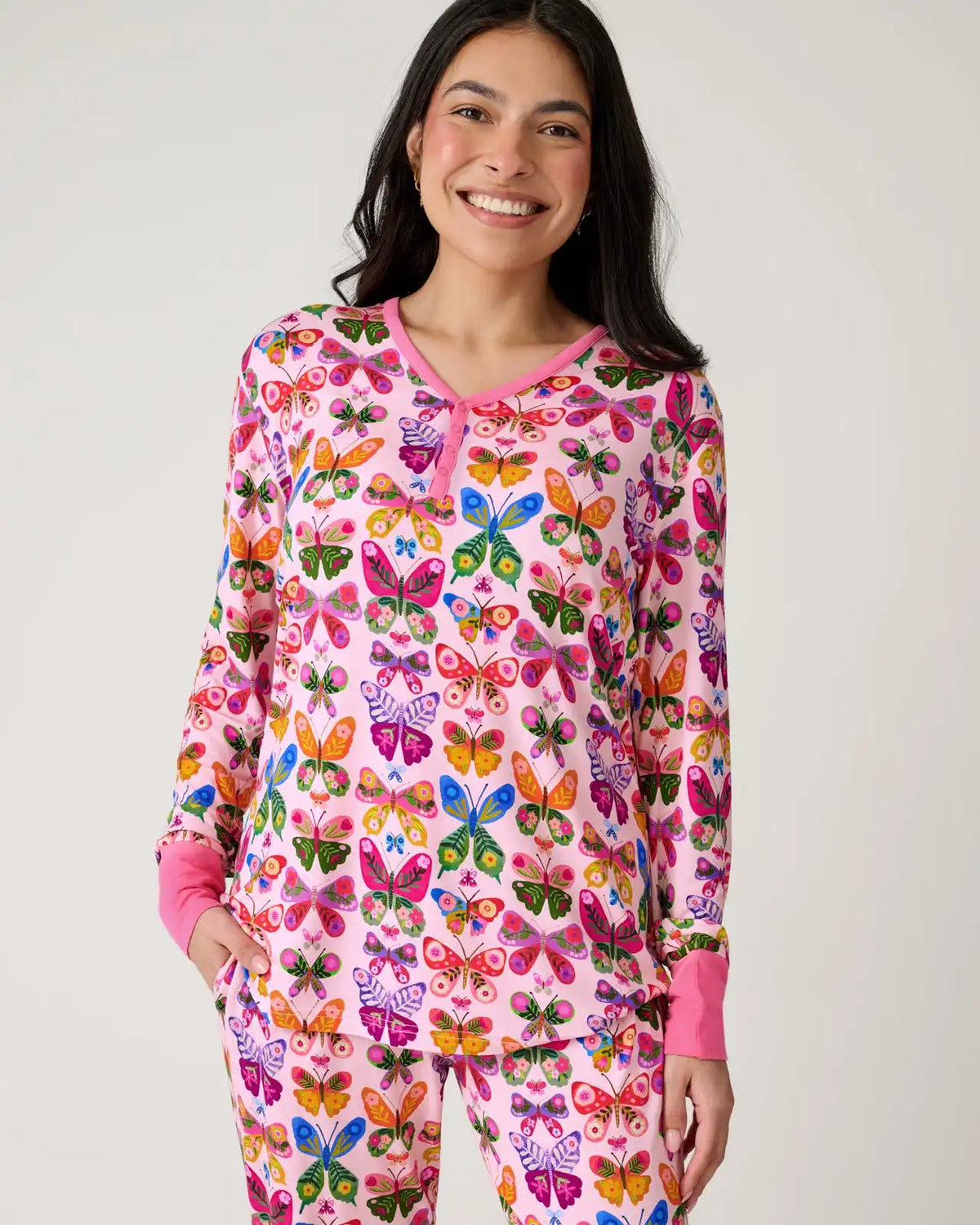 Flutter Garden Women's Long Sleeve Pajama Top