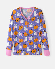 Moonlit Magic Purple Women's Long Sleeve Pajama Top