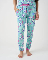 Aqua Soccer Stars Women's Pajama Pants