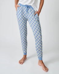 Dusk Blue Checks Women's Pajama Pants