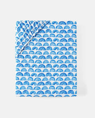 Blue Rainbows Fitted Crib Sheet