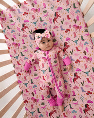 Pink Rancher Roundup Fitted Crib Sheet