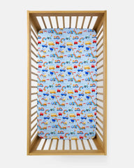 Rainbow Trucks Fitted Crib Sheet