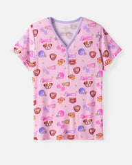 Team Spirit Pink Women's Short Sleeve Pajama Top