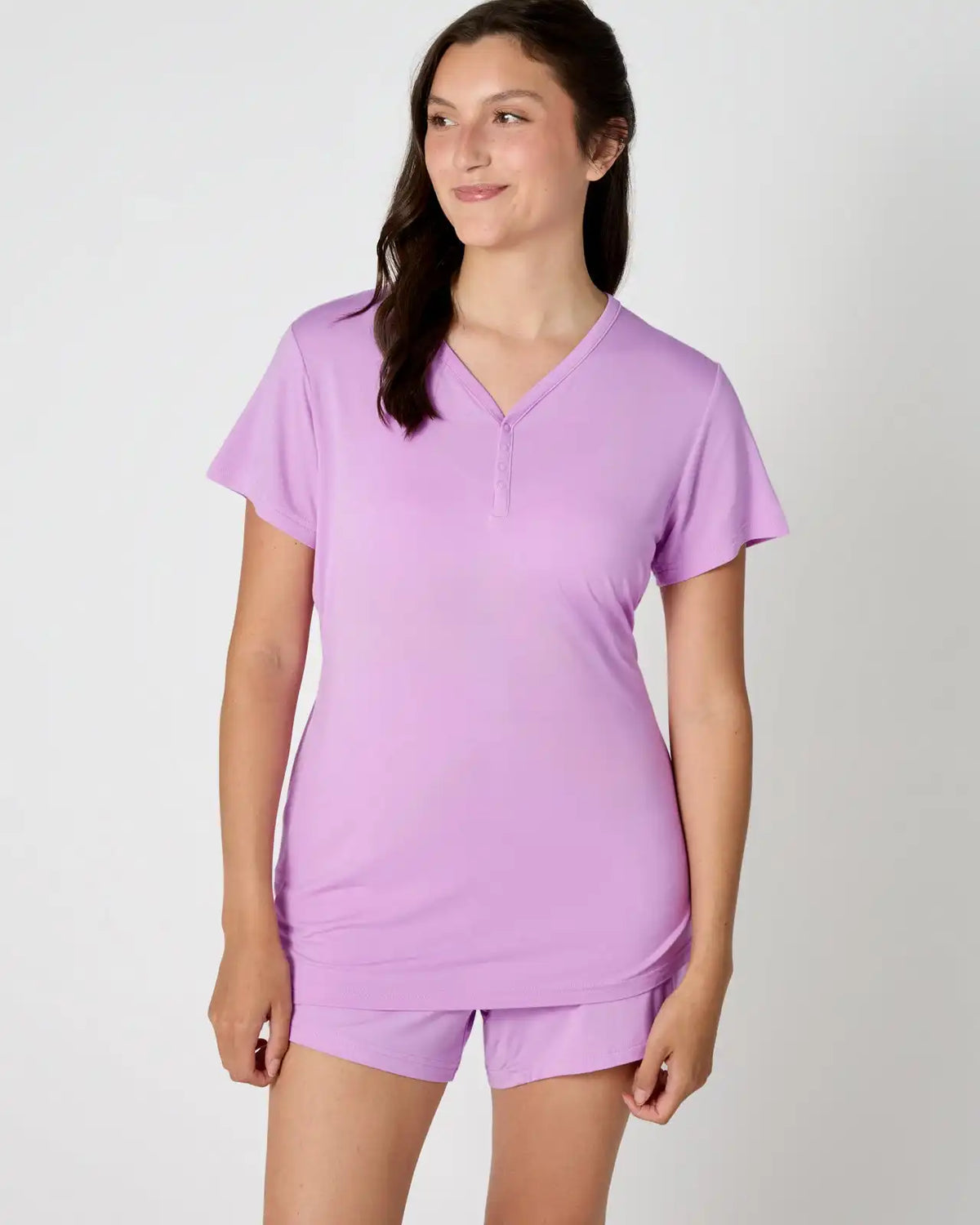 Soft Wisteria Women's Short Sleeve Pajama Top