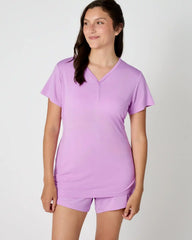 Soft Wisteria Women's Short Sleeve Pajama Top