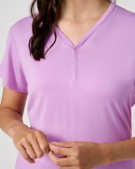 Soft Wisteria Women's Short Sleeve Pajama Top