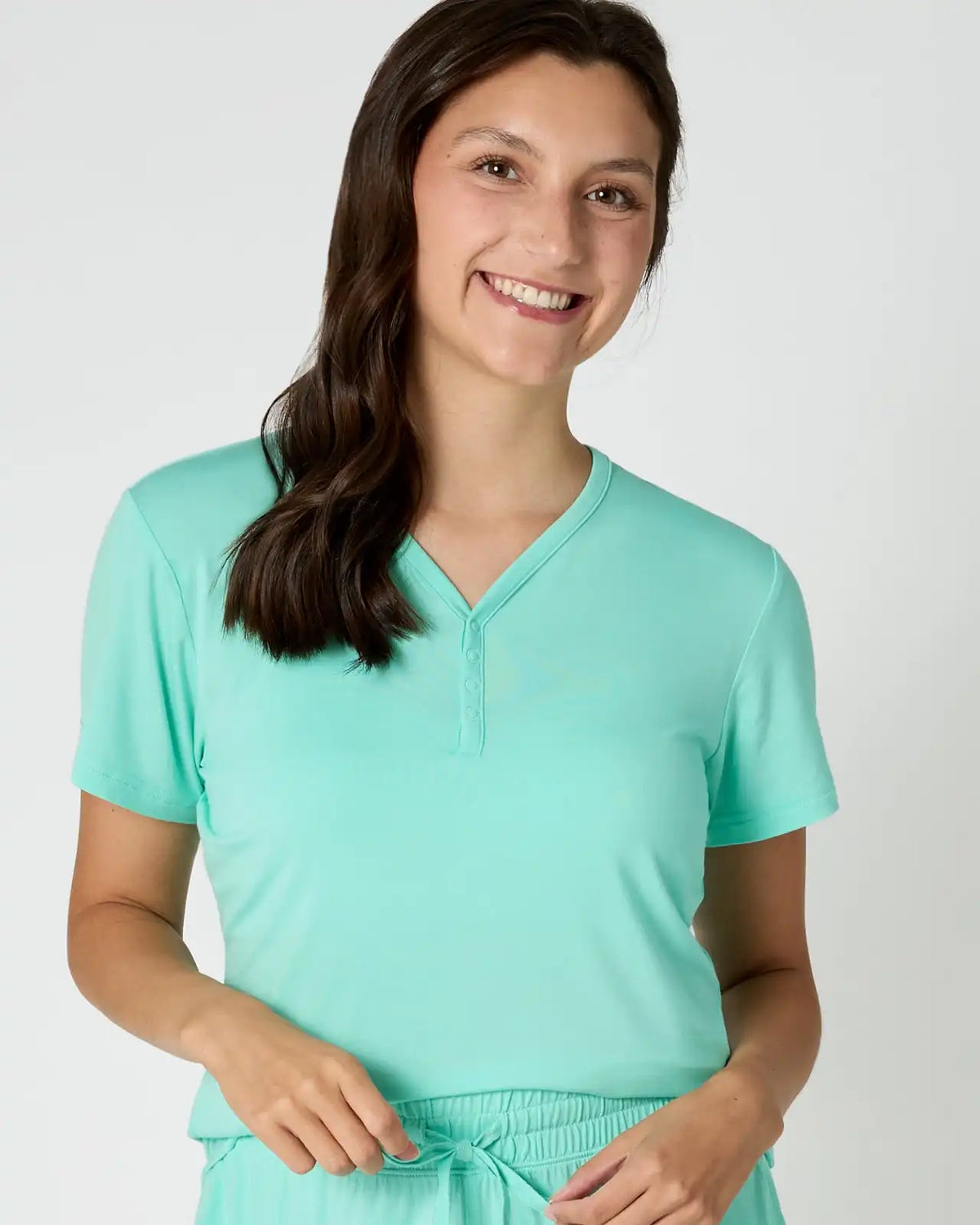 Ocean Mist Women's Short Sleeve Pajama Top