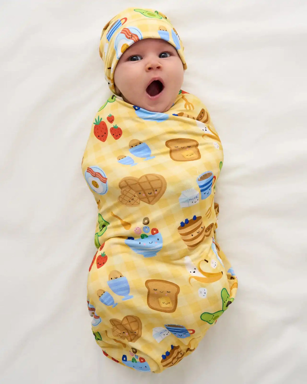 Breakfast Bunch Swaddle & Beanie Set