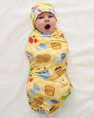 Breakfast Bunch Swaddle & Beanie Set