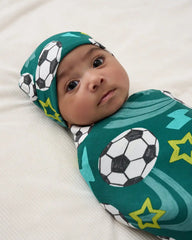 Soccer Stars Swaddle & Beanie Set