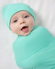 Ocean Mist Swaddle & Beanie Set
