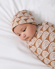 Rust Rainbows Swaddle & Beanie Set