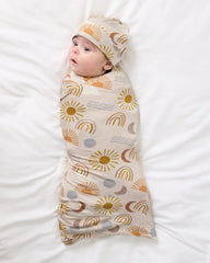 Desert Sunrise Swaddle & Beanie Set