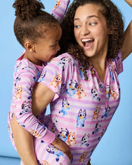 Bluey Dance All Day Pink Women's Short Sleeve Pajama Top