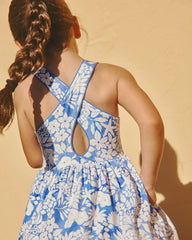 Azure Garden Cross Back Skater Dress