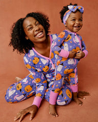 Moonlit Magic Purple Women's Long Sleeve Pajama Top