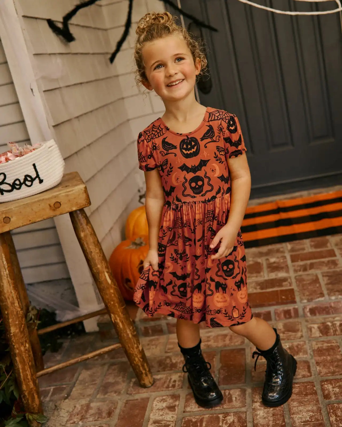 Midnight Mischief Bow Back Skater Dress