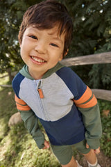 Moss Colorblock Zip Hoodie