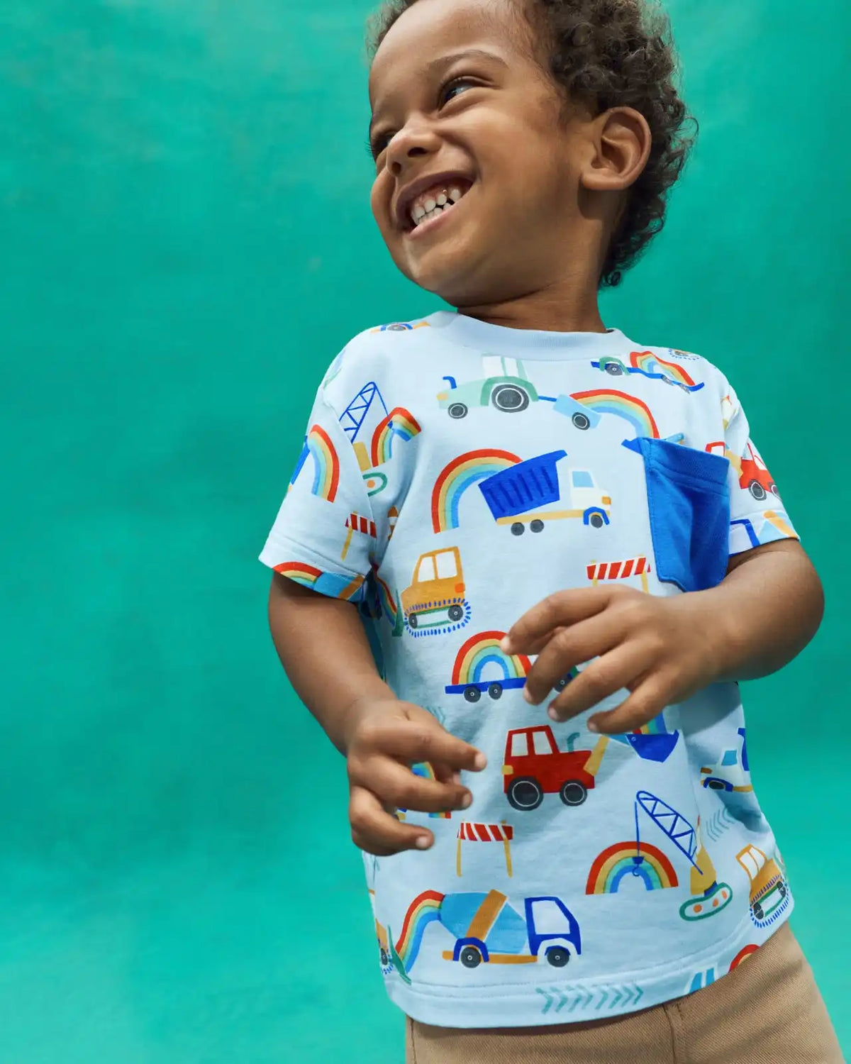 Rainbow Trucks Relaxed Pocket Tee