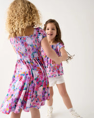 Sweet Sprigs Puff Sleeve Smocked Dress