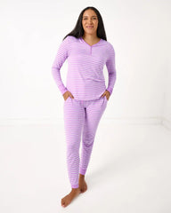 Sweet Orchid Stripe Women's Long Sleeve Pajama Top