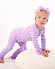 Sweet Orchid Stripe Luxe Bow Headband