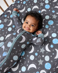 Blue To the Moon & Back Fitted Crib Sheet