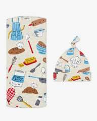 Little Chef Swaddle & Hat Set
