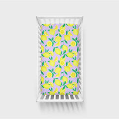 Lavender Sunny Citrus Fitted Crib Sheet