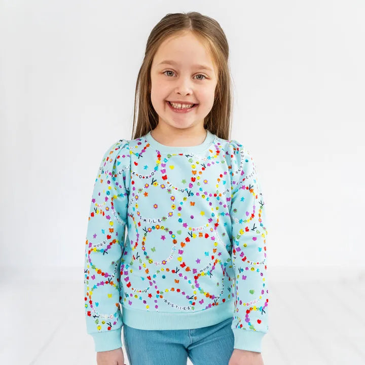Friends Forever Puff Sleeve Crewneck