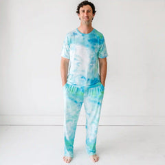 Tidepool Watercolor Men's Short Sleeve Pajama Top