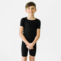 Black Two-Piece Short Sleeve & Shorts Pajama Set