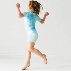 Tidepool Watercolor Two-Piece Short Sleeve & Shorts Pajama Set