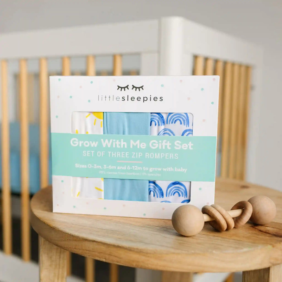 Blue Rainbows, Sky Blue & Sunshine Zippy Grow With Me Three Pack Gift Box