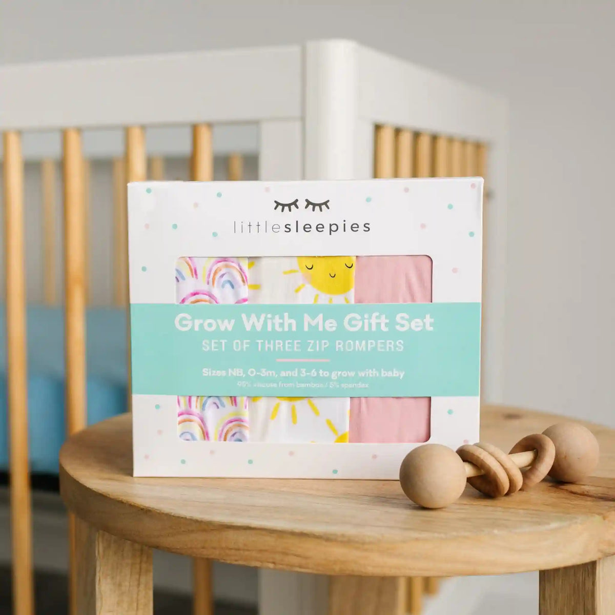Pastel Rainbows, Bubblegum & Sunshine Zippy Grow With Me Three Pack Gift Box